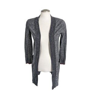 Roots Cabin Longline Cardigan Sweater Womens XS Gray Open Front Cozy Warm Soft